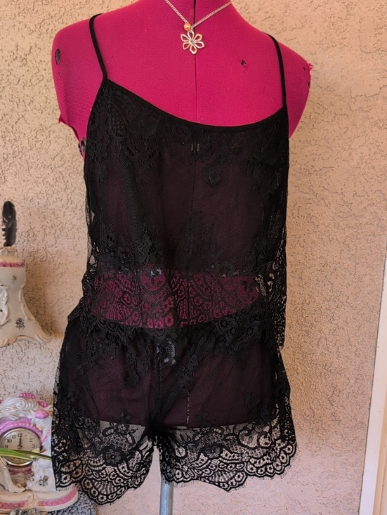 In Bloom Jonquil Other - 2 Pc lingerie By In Bloom Sz M Sheer Lace Cami &  Bottoms- Black